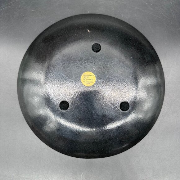 Vintage Bovano of Chester Enamel On Copper Plate Floral Dish White Red Flowers - Picture 3 of 6